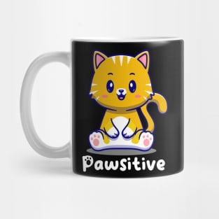 Pawsitive cat positive and cute Mug